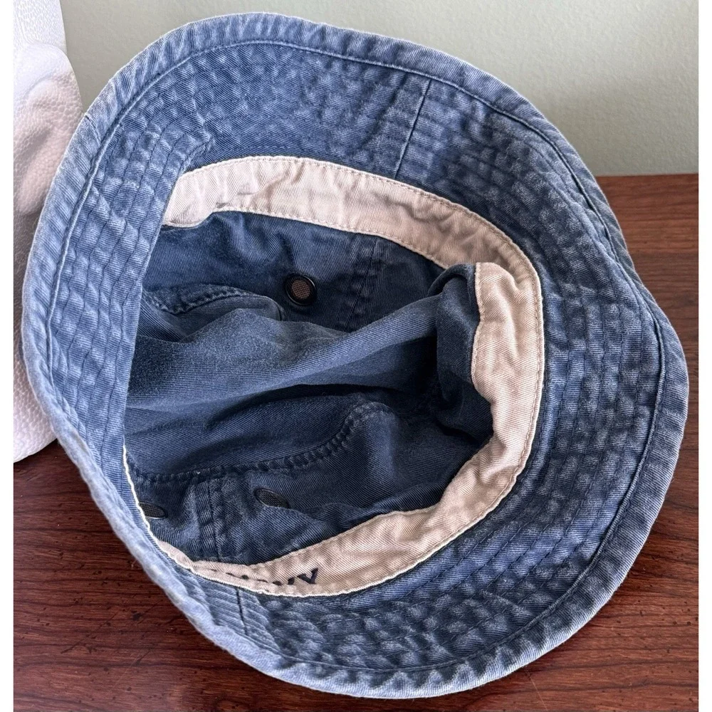 Vintage Old Navy‎ Blue Denim 2000 Bucket Sun Hat Beach Festival Size S/M Y2K